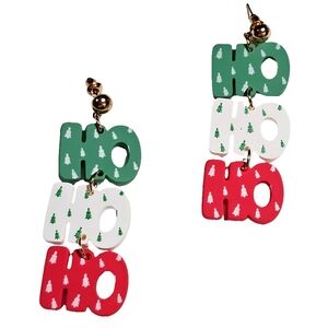 Christmas Ho Ho Ho Decor Dangle Earrings